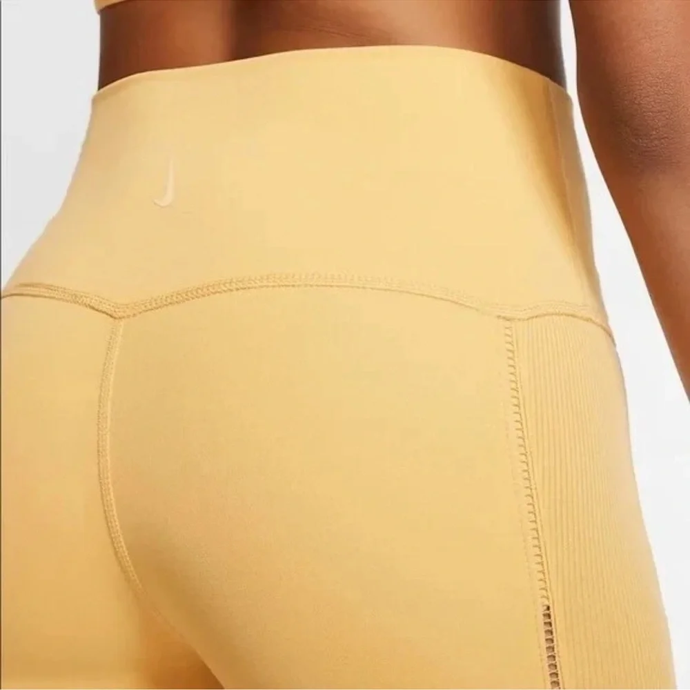 Women's Nike Yoga Luxe Infinalon 7/8 Tights Mustard Yellow (322) - Picture 3 of 10